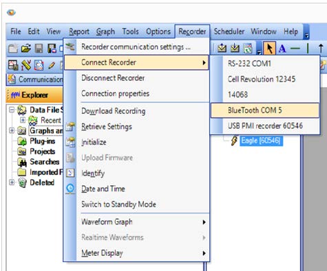 Connecting to a PMI recorder