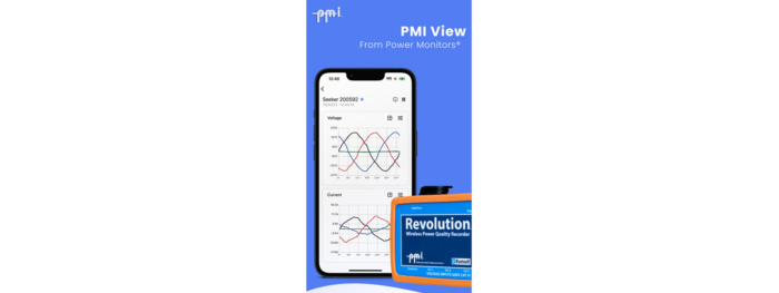 PMI View apple application shown on iPhone with Revolution Recorder. PMI View app is showing different waveforms accessed in the app.