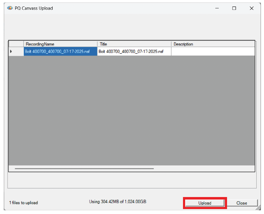 Figure 5. Upload Recordings