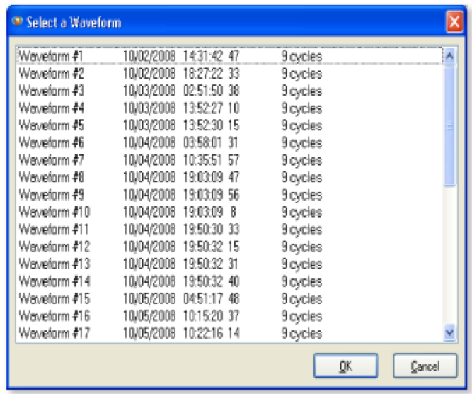 Example 1C: Using the L to select a different waveform.