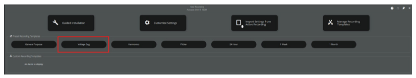 Figure 3. Voltage Sag Preset Recording Template