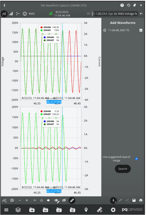 Figure 14. GPS waveforms overlaid from two different devices