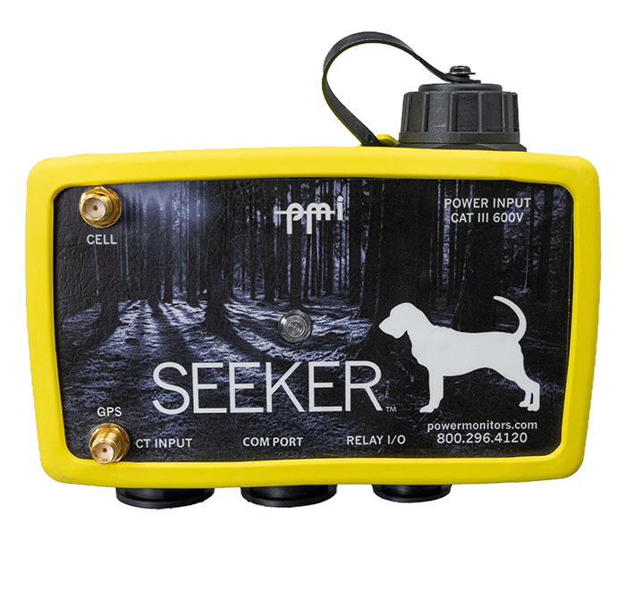 PMI Seeker power quality recorder with yellow NEMA 4X enclosure