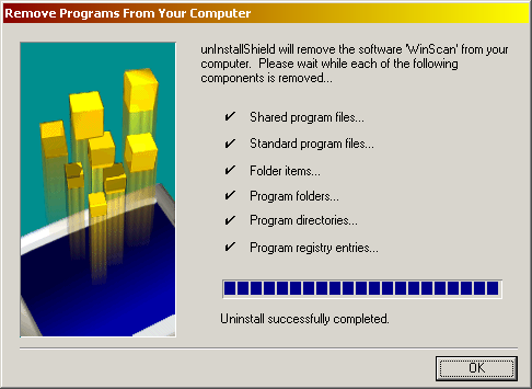 Figure 2. Uninstalling Winscan