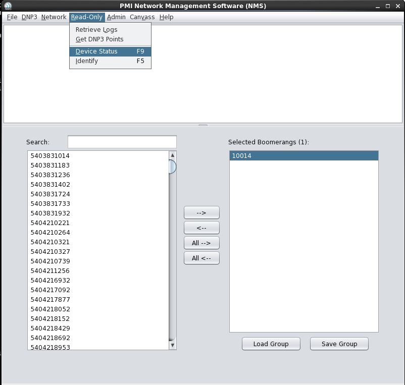 From the 'Read-Only menu, select 'Device Status'