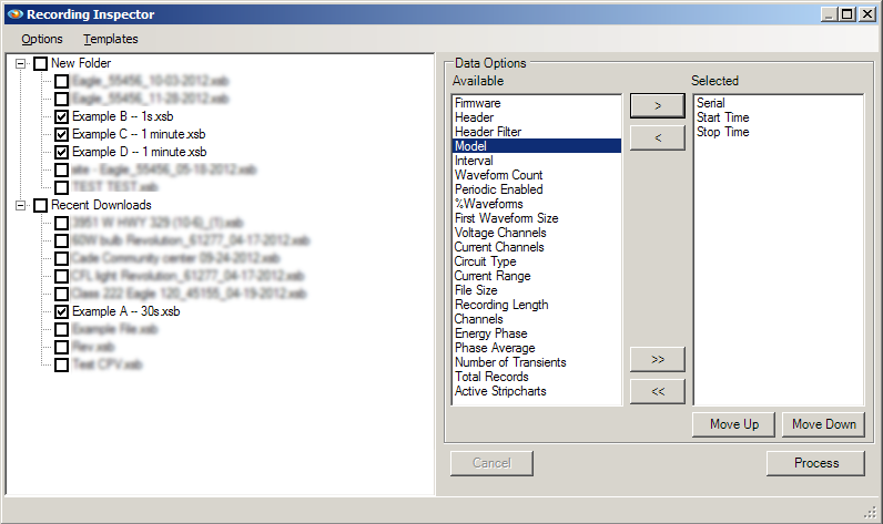 Figure 1. Recording Inpector