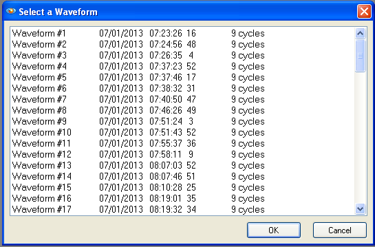 Figure 6. Waveform selection