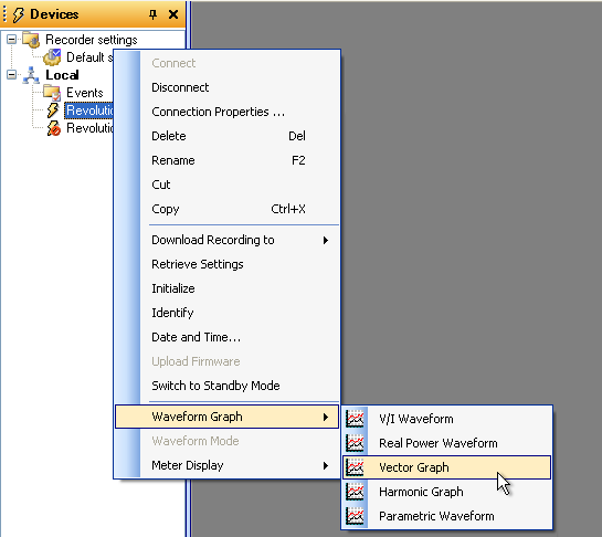 Figure 7. Vector graph selection