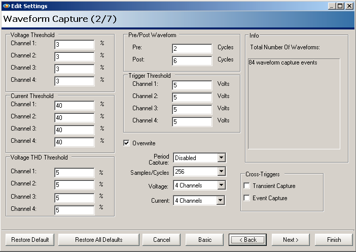 Figure 1. The new waveform capture setup screen.
