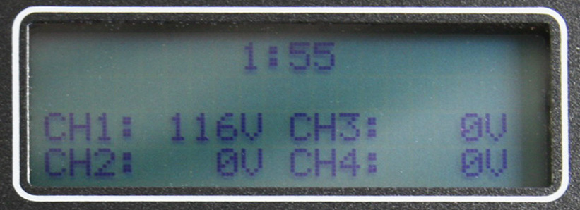 Figure 1. As soon as voltage is applied between Ch1 and Common, the two minute countdown begins.