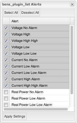 Figure 5. Alerts window