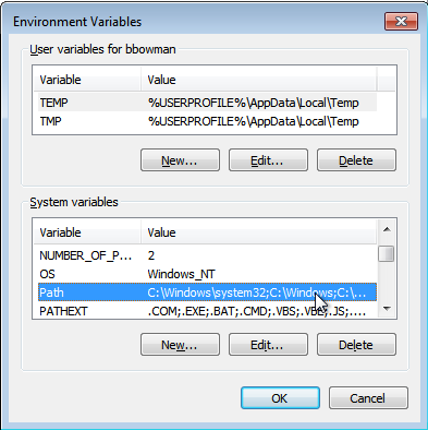 Figure 13. Scroll list of variables
