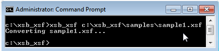 Figure 5. Convert a single XSF file to an XSB file.