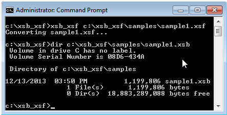 Figure 6. Verify that the new XSB file has been created