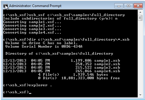 Figure 8. Newly created XSB files
