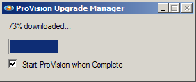 Figure 2. "Start ProVision when Complete" can be toggled on and off during any point in the installation.
