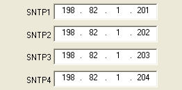 Time Server IP address entry fields