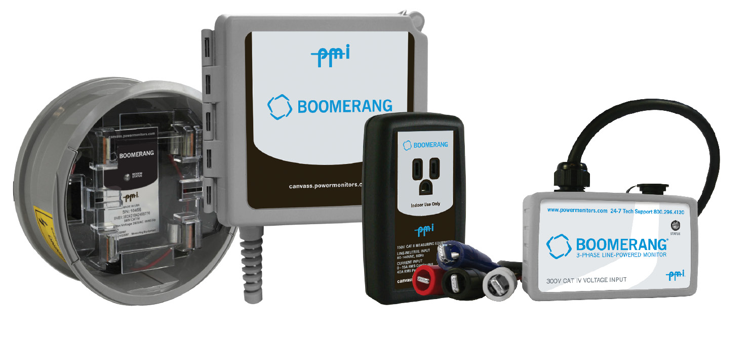 From left: Boomerang 2S, Pole Mount, Plug-in, 3 phase