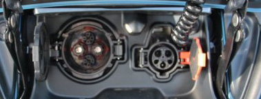 The Nissan Leaf has 2 sockets, the one it left is for Level 3 charging, the socket on the right is for charge modes 1 & 2.