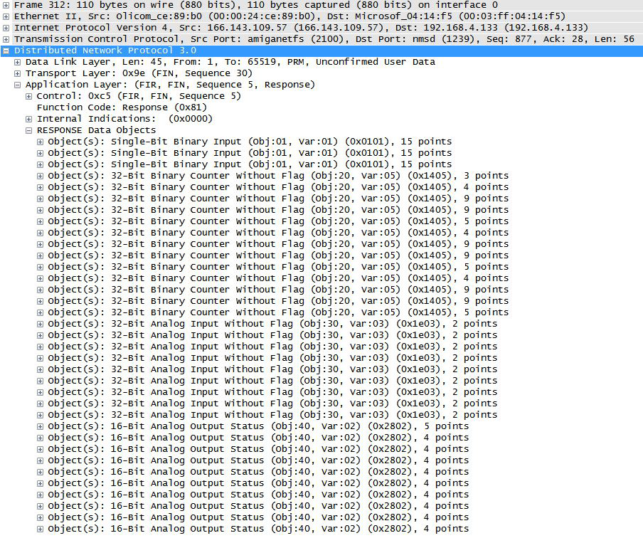 Figure 2. Data poll containing 1469 bytes