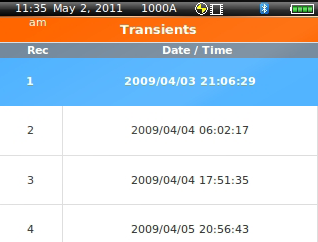 List of Recorded Transient Captures
