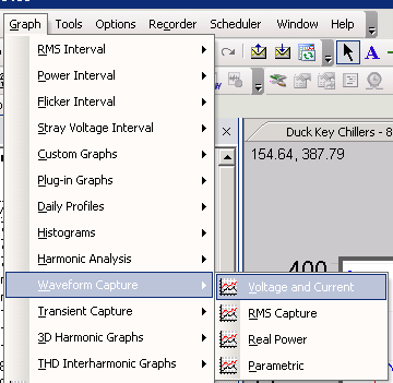 Figure 1. Waveform capture via main menu