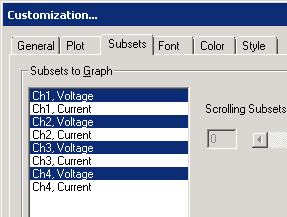 Figure 12. Selecting traces to graph