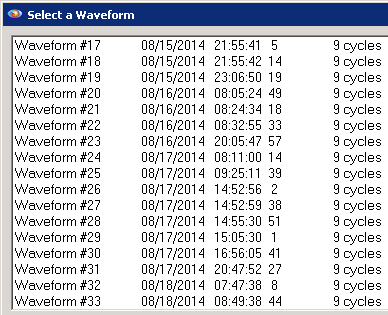 Figure 2. Waveform selection Dialog