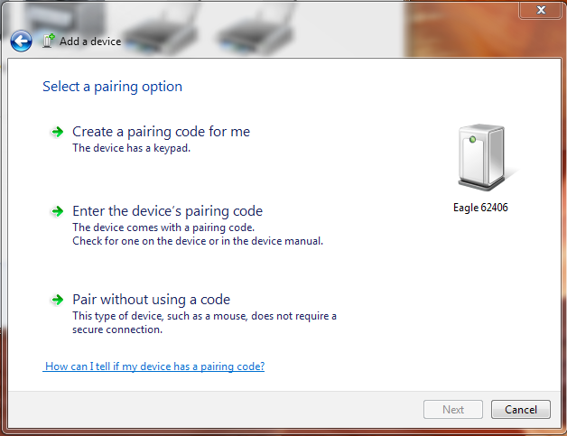 Figure 4. Pairing option