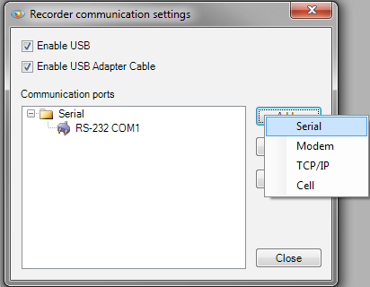 Figure 8. Add serial connection
