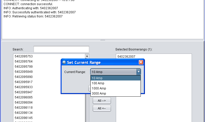 Figure 6. "Set current range" option in Canvass interface