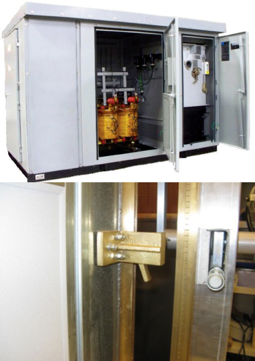 Typical transformer enclosure (left)