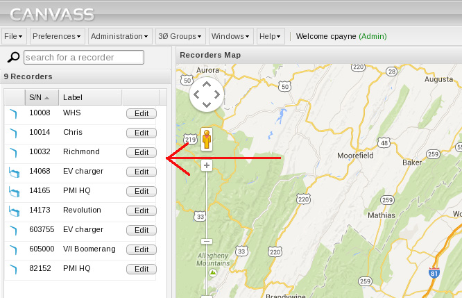 Figure 1. Click the Edit button in the Device Panel to change scale factors