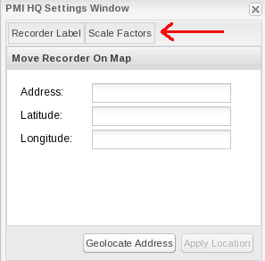 Figure 2. Click the Scale Factors button to make scaling changes