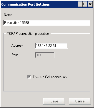 Figure 3. Communications Port Settings (below)