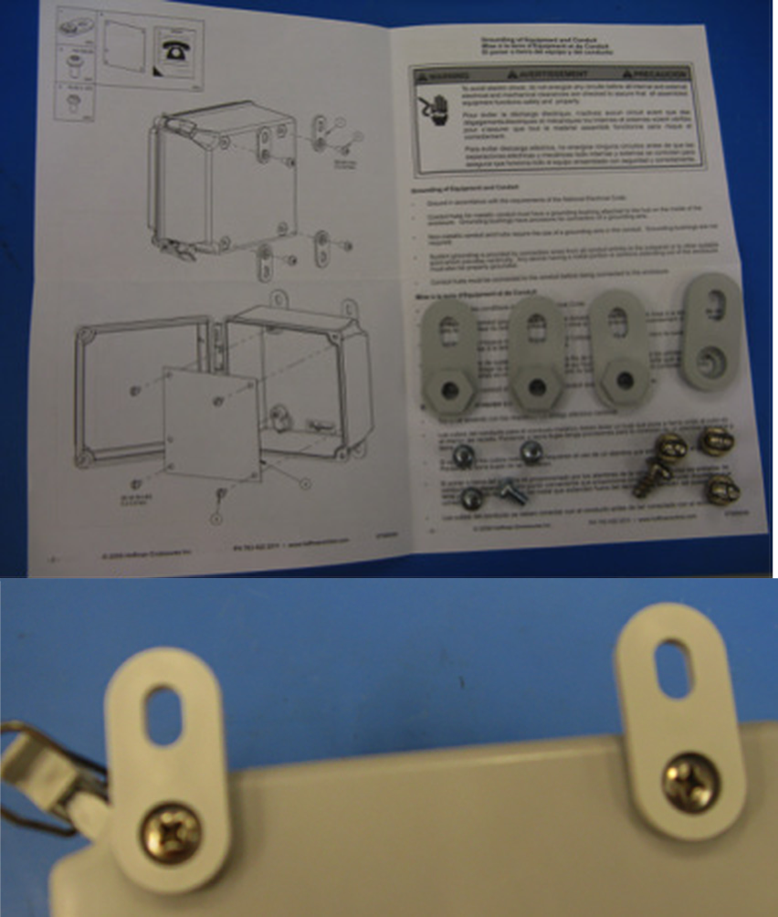 Boomerang Pole Mount kit (top) and housing feet for mounting (bottom)