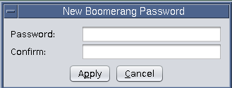 Figure 2. "New Boomerang Password" dialog box (above)