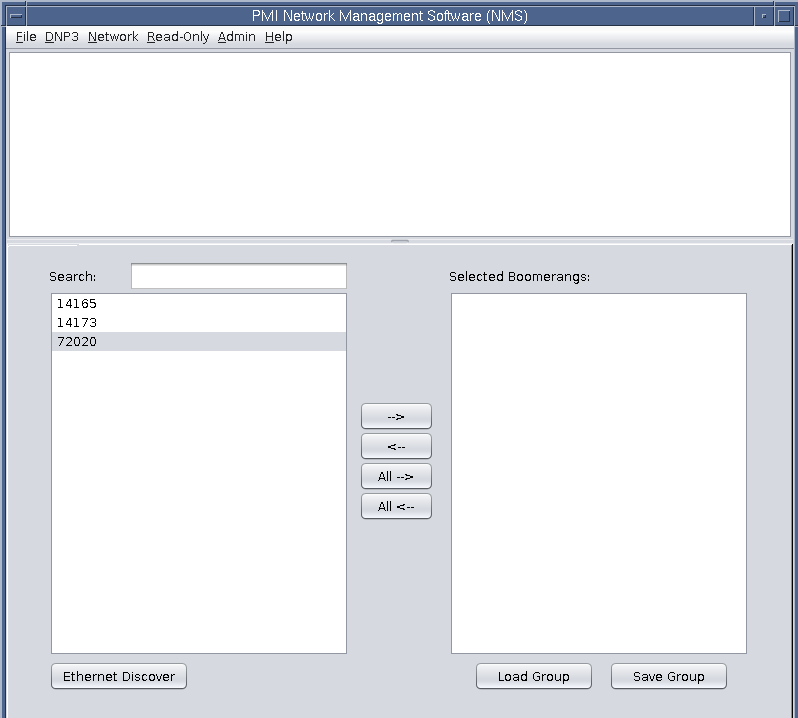 Figure 3. Importing new Boomerang units in the device panel (above)