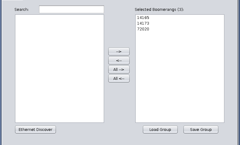 Figure 4. Boomerangs imported from the device panel to the selected panel (below)