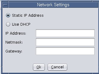 Figure 7. Network Settings window (above)