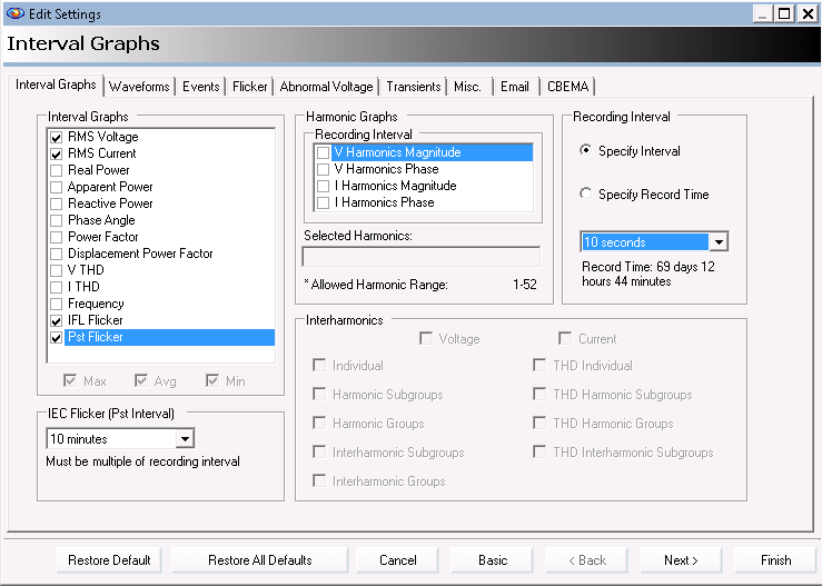 Figure 1. ProVision interval graphs configuration tab