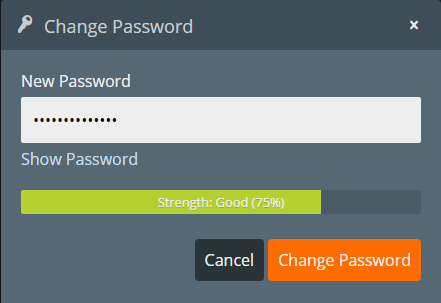 Figure 11. Change password window