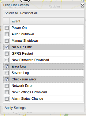 Figure 8. Events Window