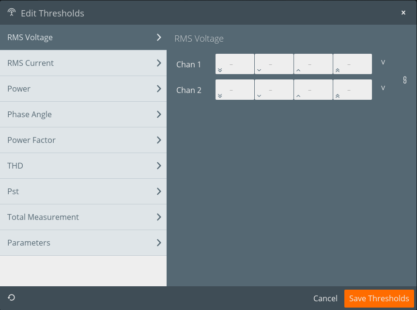 Figure 13. Edit Thresholds dialog