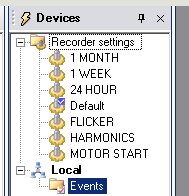 Figure 5. Recorder settings folder