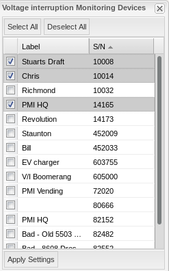 Figure 5. Device selection window