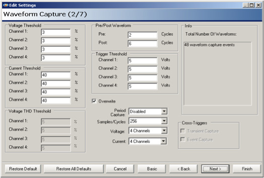 Figure 2. Viewing default settings without connecting a recorder (below)