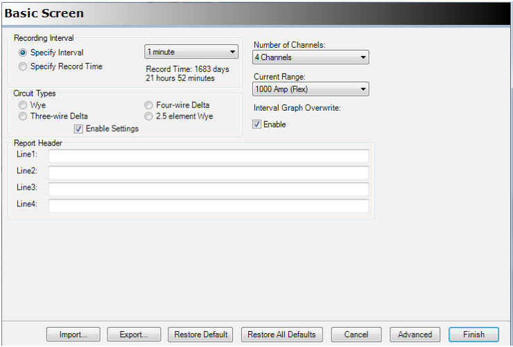 Figure 3. ProVision Basic Settings