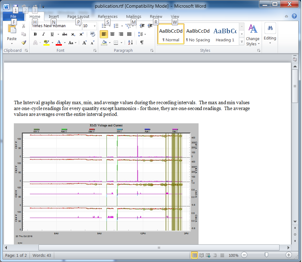 Figure 7. Example of the finished publication launched in Microsoft Word.