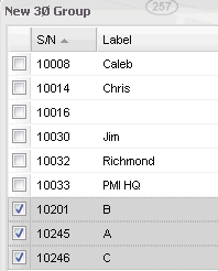Boomerangs 10201, 10245, and 10246 have been selected.